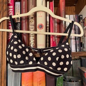 Kate Spade Black and White polka dot bikini top